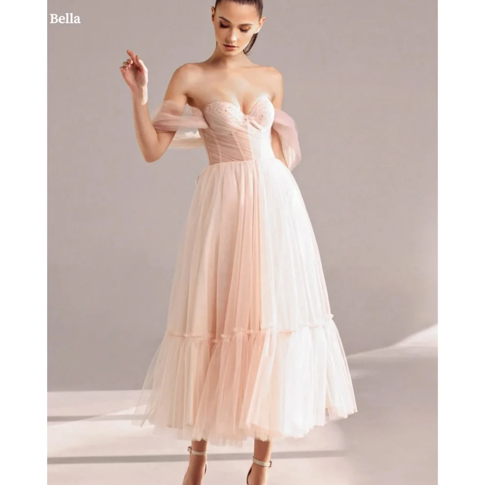 Bella Customized Pink One Shoulder Strapless robes de soirée Mesh Fabric Backless Party Dresses Ankle-Length Prom Dress 2025
Bella Customized Pink One Shoulder Strapless robes de soirée Mesh Fabric Backless Party Dresses Ankle-Length Prom Dress 2025