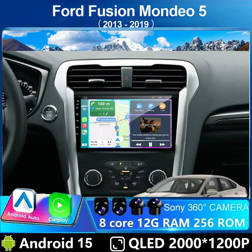 Android 15 Carplay Auto для Ford Fusion Mondeo 5 2013-2019 Автомобильный радиоприемник Мультимедийный видеоплеер Навигация GPS Без 2Din 2 Din DVD
Android 15 Carplay Auto для Ford Fusion Mondeo 5 2013-2019 Автомобильный радиоприемник Мультимедийный видеоплеер Навигация GPS Без 2Din 2 Din DVD