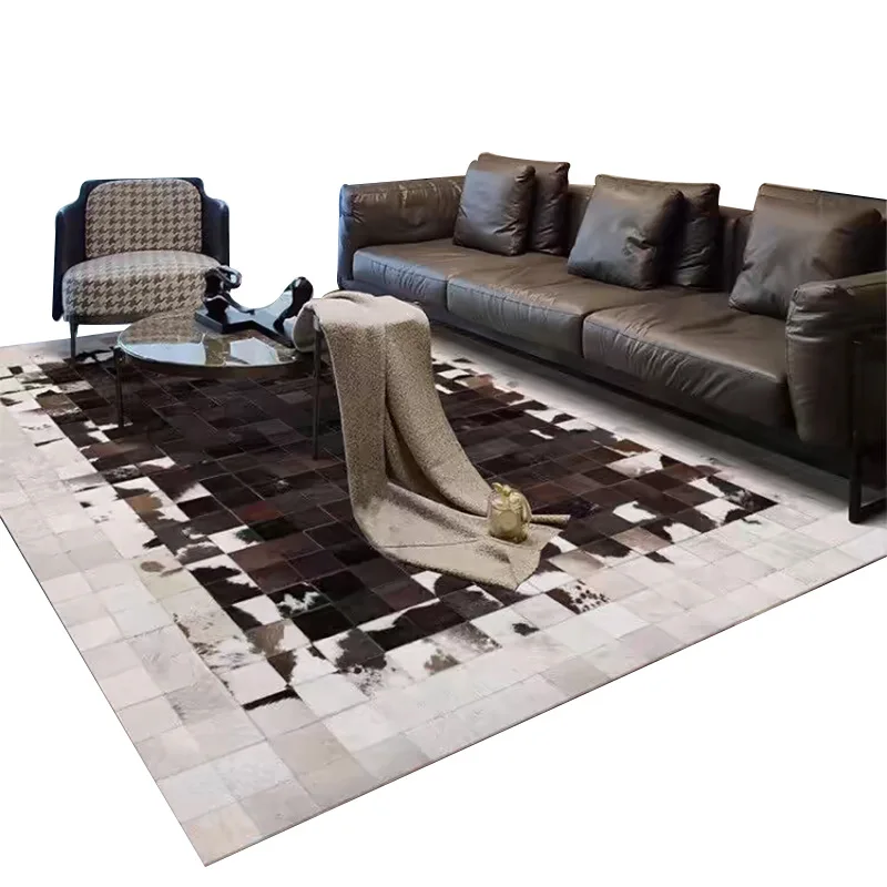 Handmade Brazilian cowhide carpet dark retro mix and match new Chinese simple living room premium light luxury carpet
Handmade Brazilian cowhide carpet dark retro mix and match new Chinese simple living room premium light luxury carpet