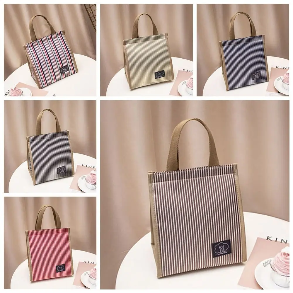 Waterproof Insulated Thermal Lunch Bag Oxford Cloth Stripe Hand-held Picnic Food Pouch Large Capacity Thickened Storage Handbag
Waterproof Insulated Thermal Lunch Bag Oxford Cloth Stripe Hand-held Picnic Food Pouch Large Capacity Thickened Storage Handbag