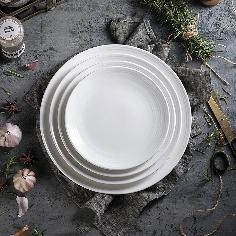 Nordic Simple Round Ceramic Plate, White Dinner Plates Household Steak Dessert or Salad Plate, Microwaveable and Dishwasher Safe
Nordic Simple Round Ceramic Plate, White Dinner Plates Household Steak Dessert or Salad Plate, Microwaveable and Dishwasher Safe
