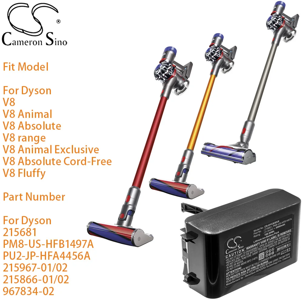 Вакуумный аккумулятор Cameron Sino для Dyson V8 V8 Animal V8 Absolute V8 range V8 Animal Exclusive V8 Absolute Cord-Free V8 Fluffy
Вакуумный аккумулятор Cameron Sino для Dyson V8 V8 Animal V8 Absolute V8 range V8 Animal Exclusive V8 Absolute Cord-Free V8 Fluffy