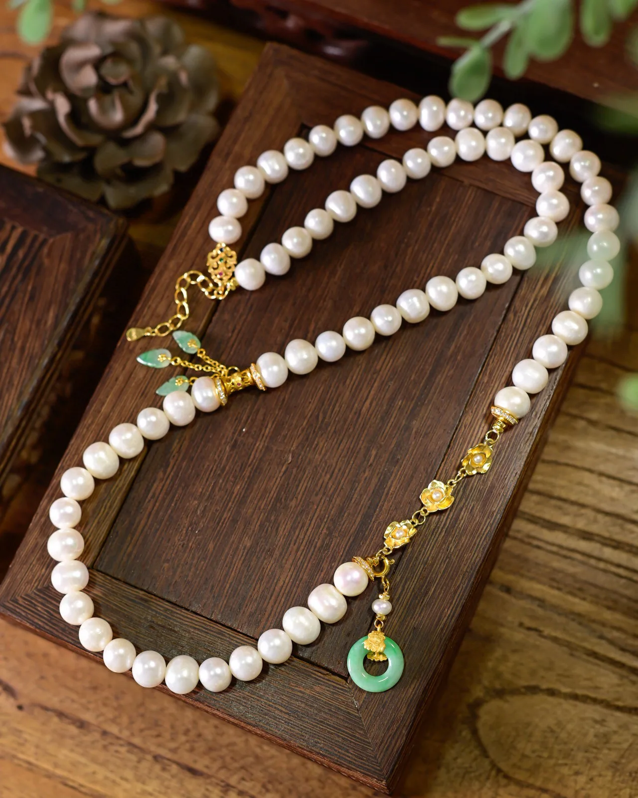 Natural Freshwater Pearl Necklace Bracelet, Chinese Style Antique Silver Beaded Jewelry, One Model Two Wears
Natural Freshwater Pearl Necklace Bracelet, Chinese Style Antique Silver Beaded Jewelry, One Model Two Wears