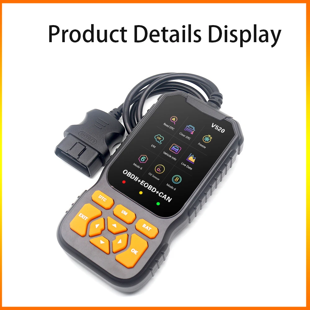 Automotive Inspection Tools OBD Code Reader V520 Engine Fault Detector elm327 Fault Scanner Code Reader Tool
Automotive Inspection Tools OBD Code Reader V520 Engine Fault Detector elm327 Fault Scanner Code Reader Tool