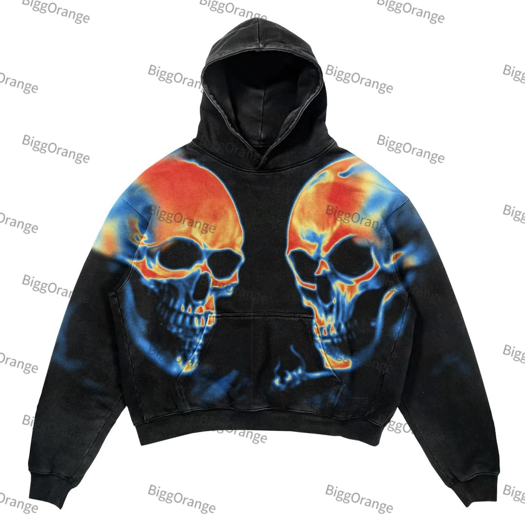 Skull print fashion loose men's sweater European and American style men and women hip-hop retro hoodie demon slayer hoodies
Skull print fashion loose men's sweater European and American style men and women hip-hop retro hoodie demon slayer hoodies