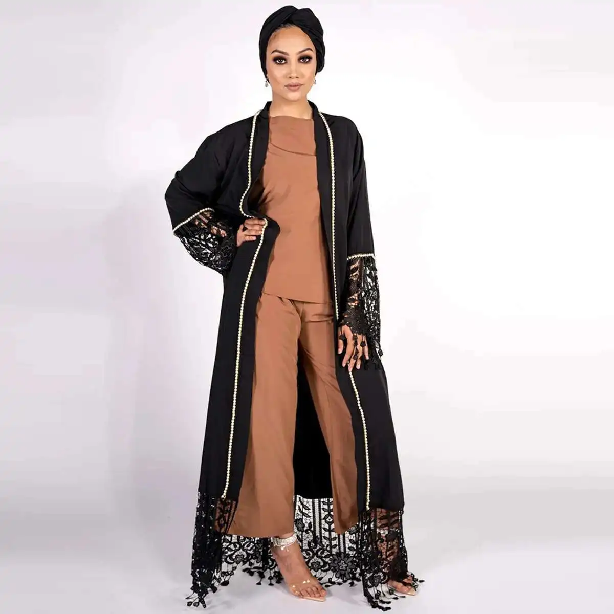 Muslim Fashion Nail Bead Lace Up Hollowed Out Lace Splicing Cardigan Tassel Robe 1587 Abaya Ramadan Dubai Luxury Islam Elegant
Muslim Fashion Nail Bead Lace Up Hollowed Out Lace Splicing Cardigan Tassel Robe 1587 Abaya Ramadan Dubai Luxury Islam Elegant