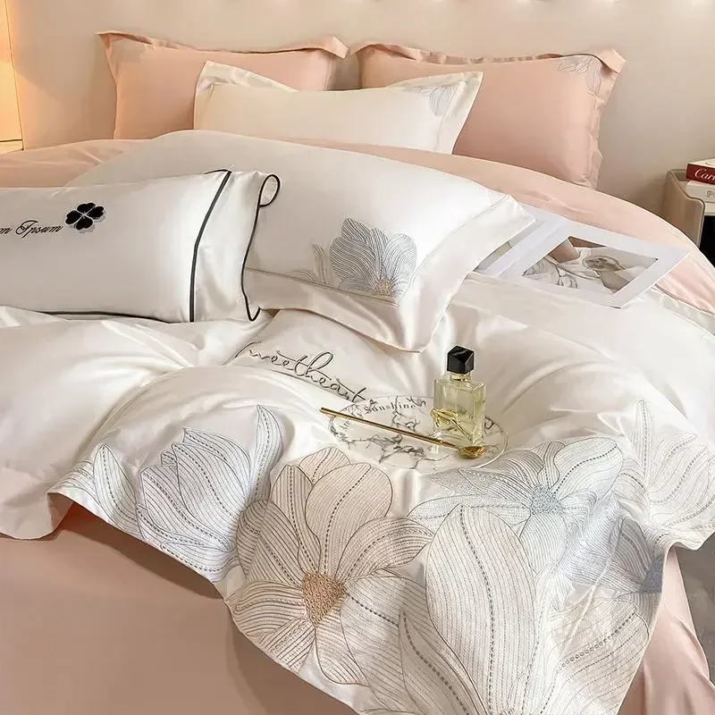 Hepburn Embroidery King Size Bedding Set 100% Cotton Double Duvet Cover Set with Sheet Soft Skin Friendly Comforter Bedding Sets
Hepburn Embroidery King Size Bedding Set 100% Cotton Double Duvet Cover Set with Sheet Soft Skin Friendly Comforter Bedding Sets