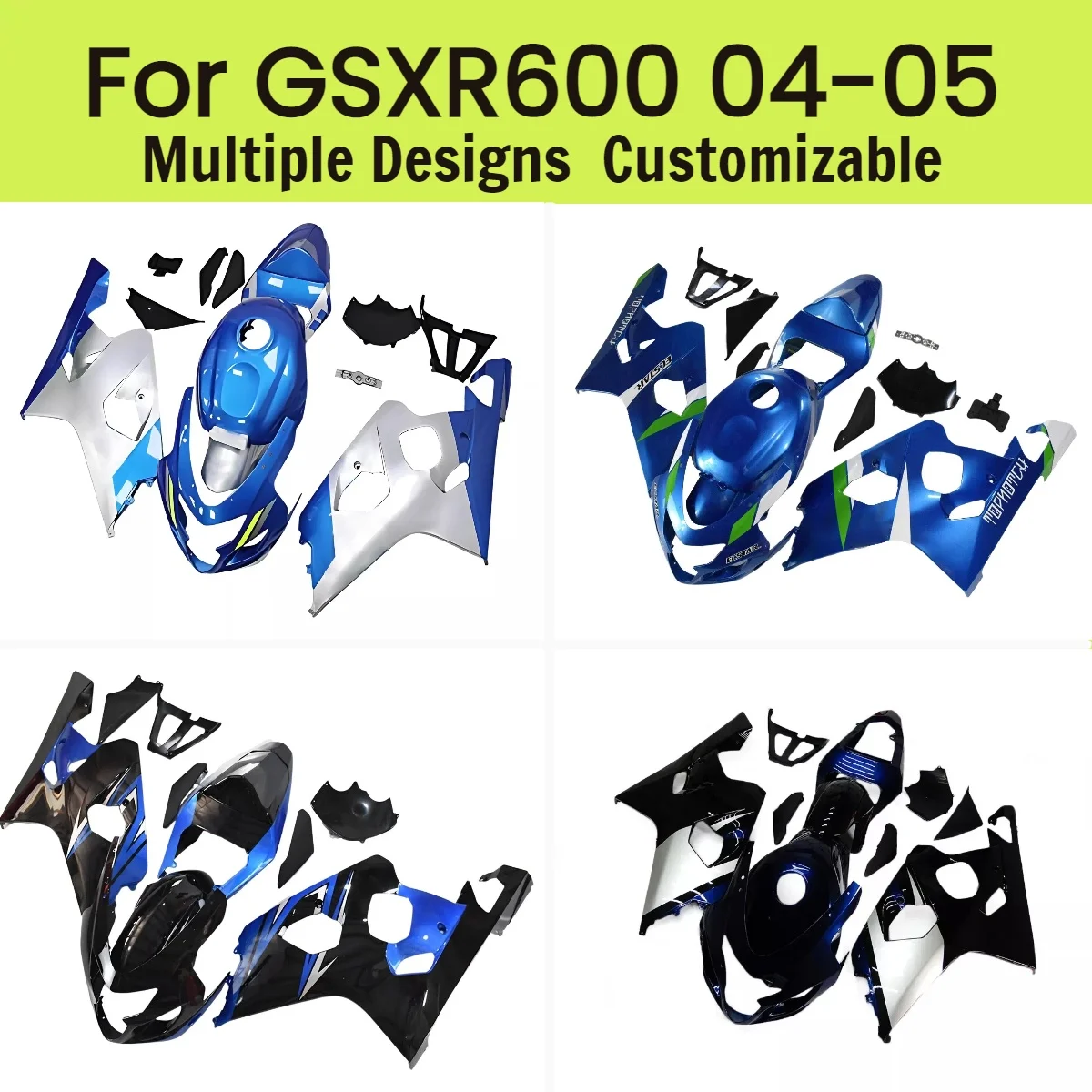 GSXR 600 750 2004 2005, полный комплект обтекателей для GSXR600 GSXR750 04 05, аксессуары для мотоциклов, обтекатели по индивидуальному заказу
GSXR 600 750 2004 2005, полный комплект обтекателей для GSXR600 GSXR750 04 05, аксессуары для мотоциклов, обтекатели по индивидуальному заказу