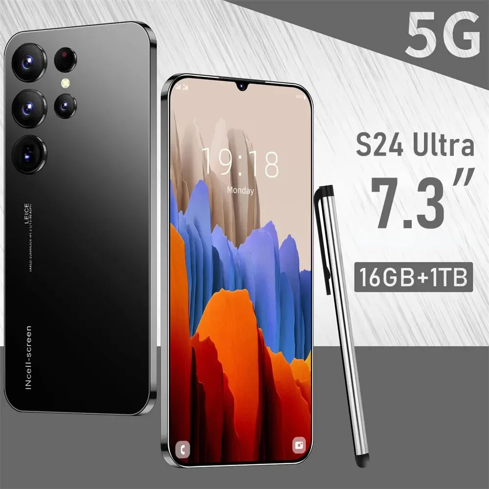 Cellphones S24 Ultra 7.3 Inch 5G Original Smartphone 8000mAh Dual SIM Cell Phone Android 13 Global Version Smart Mobile Phones
Cellphones S24 Ultra 7.3 Inch 5G Original Smartphone 8000mAh Dual SIM Cell Phone Android 13 Global Version Smart Mobile Phones