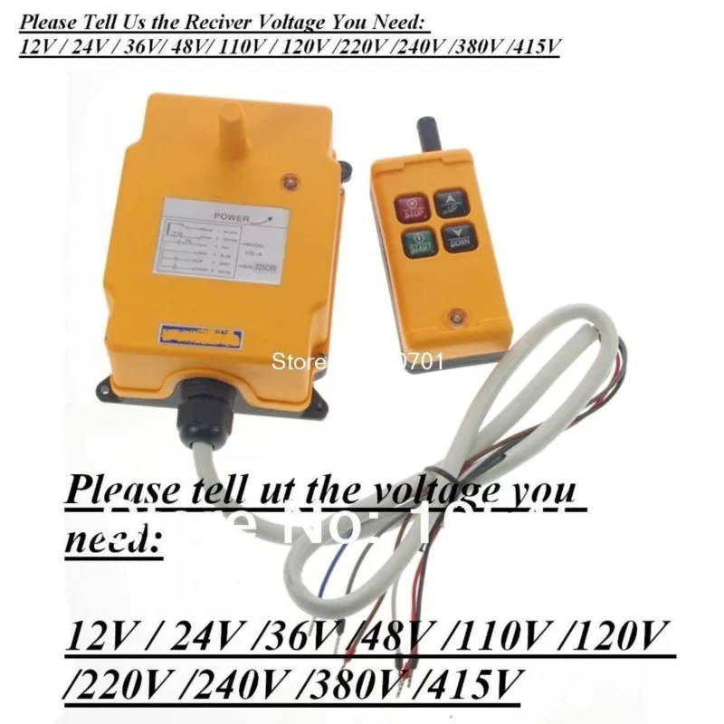 HS-4 4 Channels 1 Speed Control Hoist Crane Radio Remote Control System We stock 12V/24V/36V/48V/110V/120V/220V/240V/380V/415V
HS-4 4 Channels 1 Speed Control Hoist Crane Radio Remote Control System We stock 12V/24V/36V/48V/110V/120V/220V/240V/380V/415V