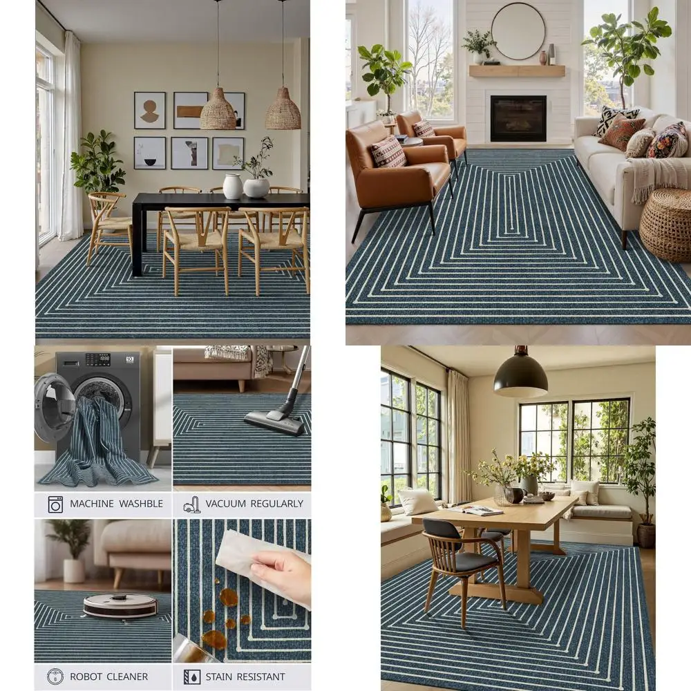 Blue Boho Abstract 5x7 Rug - Washable, Non-Slip, Low Pile for Living Room, Bedroom, Dining Area, Dorms, and Kids' Rooms
Blue Boho Abstract 5x7 Rug - Washable, Non-Slip, Low Pile for Living Room, Bedroom, Dining Area, Dorms, and Kids' Rooms