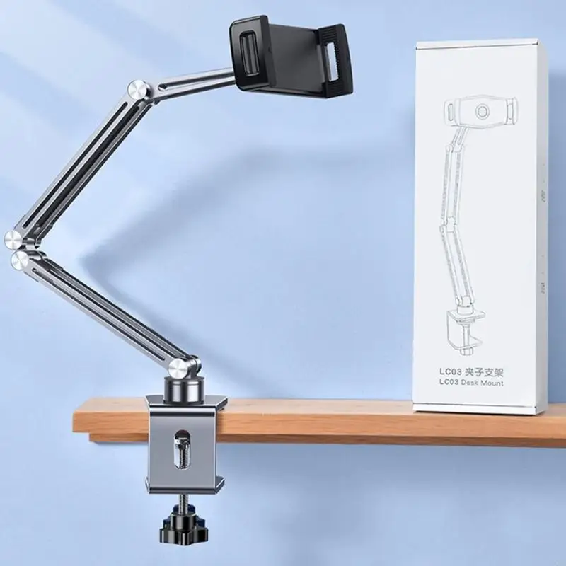 Modern Tablets Arm Mount For 4-12.9inch Screens Offer Height Tilts And Rotation Adjustments For Optimal Viewing HX5E