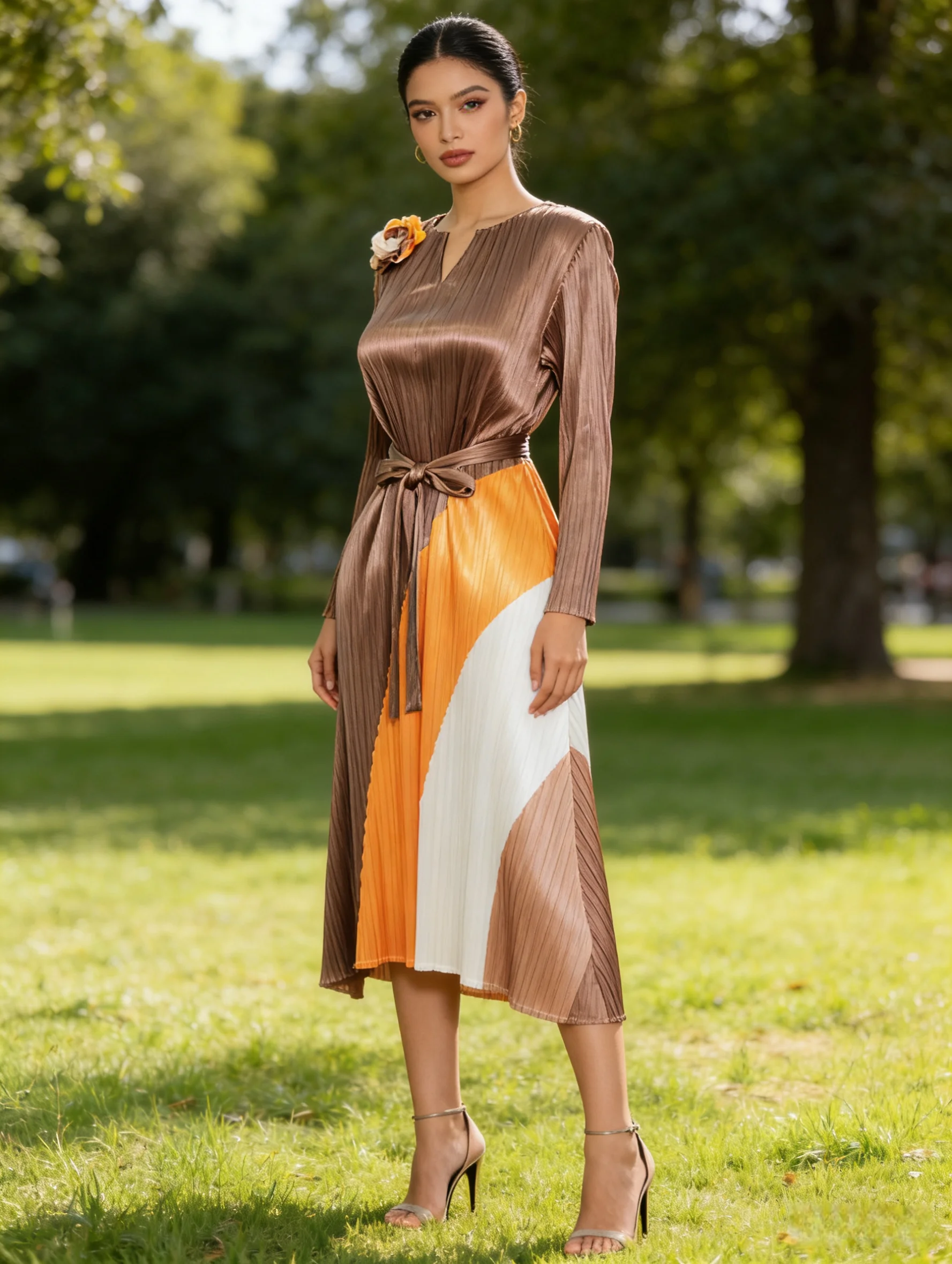 Miyaki Dress Plus-Size Dress Casual Women's Fashion Elegant Socialite Style Pleated High-Elasticity Color-Blocking 3D Floral Belt Long-Sleeve V-Neck Mid-Length Dress for Work, Daily Wear, Home, and Shopping
Miyaki Dress Plus-Size Dress Casual Women's Fashion Elegant Socialite Style Pleated High-Elasticity Color-Blocking 3D Floral Belt Long-Sleeve V-Neck Mid-Length Dress for Work, Daily Wear, Home, and Shopping