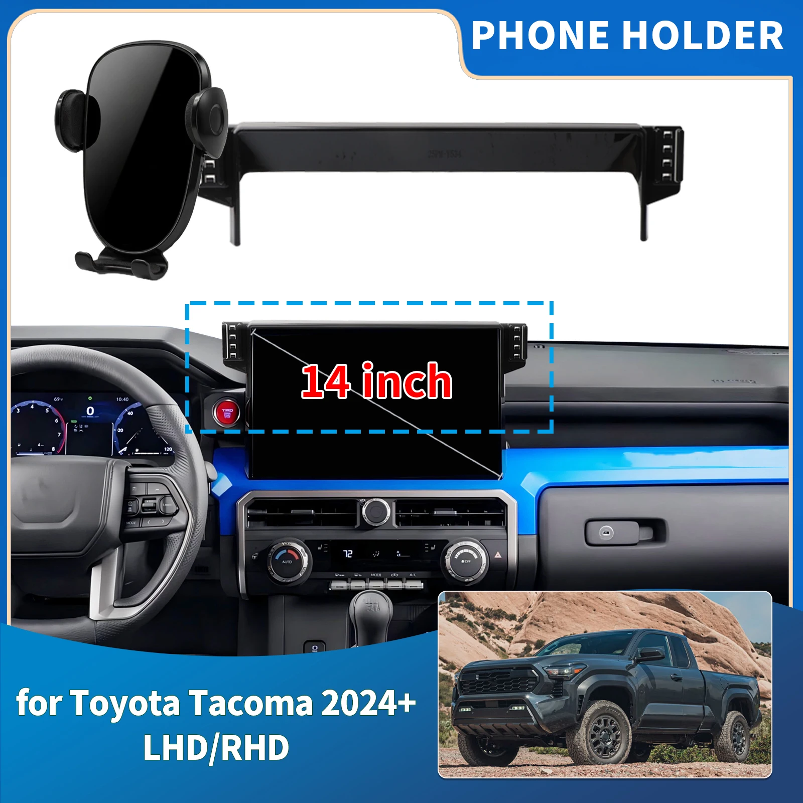for Toyota Tacoma 2024 2025 2026 14inch LHD RHD Integrated Screen Mount Phone Holder Mount Car accessoires
for Toyota Tacoma 2024 2025 2026 14inch LHD RHD Integrated Screen Mount Phone Holder Mount Car accessoires