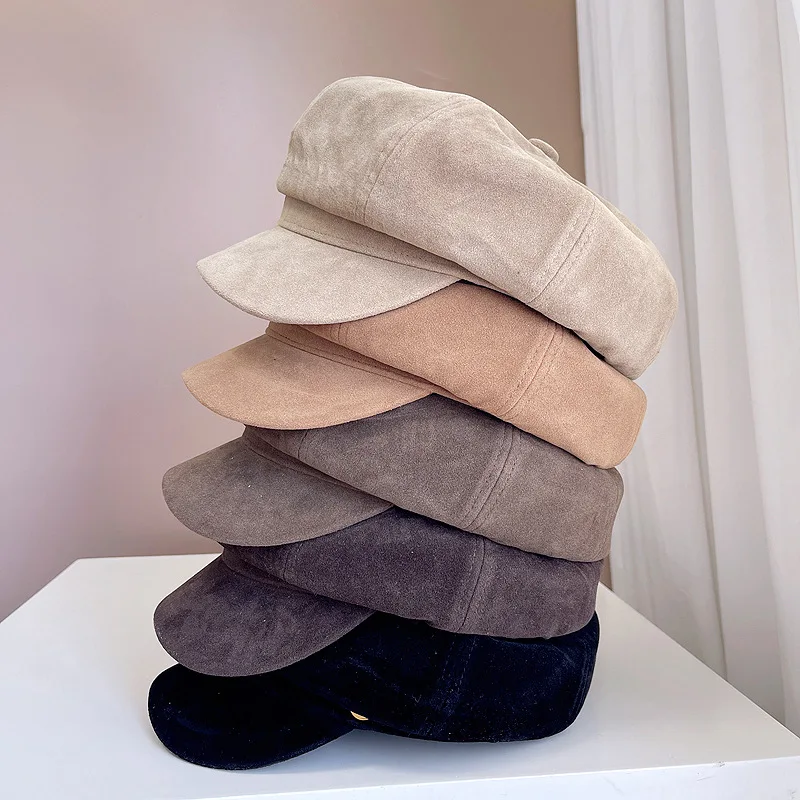 High End Autumn Winter Suede Hats for Women Solid Plain Octagonal Newsboy Cap Men Ladies Casual Winter Beret Women Painter
High End Autumn Winter Suede Hats for Women Solid Plain Octagonal Newsboy Cap Men Ladies Casual Winter Beret Women Painter