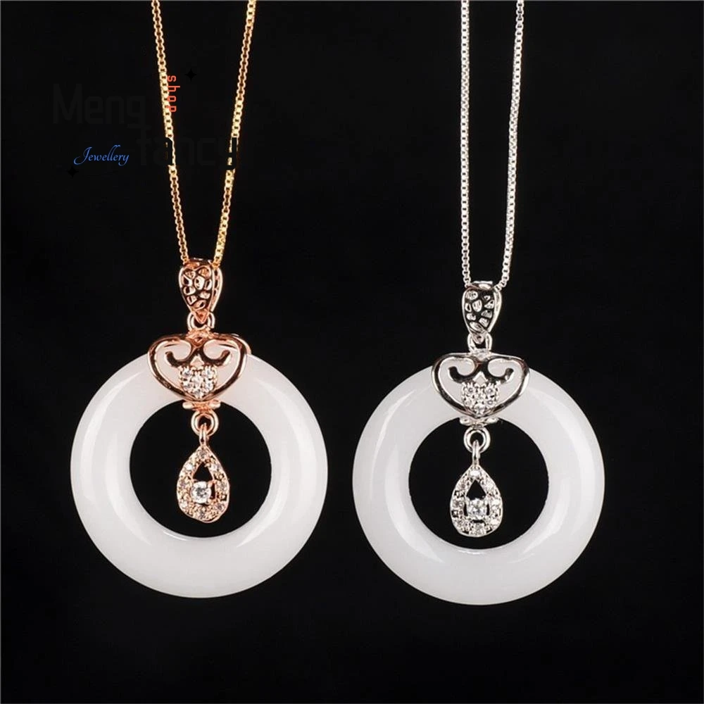 Natural Hetian White Jade Safety Buckle S925 Silver Pendant Fashion Jewelry Charms Amulet Women Men Couple Luxury Holiday Gifts
Natural Hetian White Jade Safety Buckle S925 Silver Pendant Fashion Jewelry Charms Amulet Women Men Couple Luxury Holiday Gifts