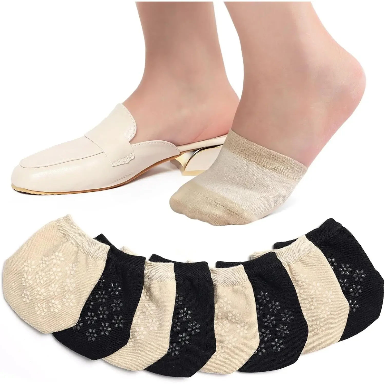 4 Pair Toe Topper Socks No Show Liner Half Socks for Women Seamless Grip Non Slip Socks Hidden Toe Covers Socks for Mule
4 Pair Toe Topper Socks No Show Liner Half Socks for Women Seamless Grip Non Slip Socks Hidden Toe Covers Socks for Mule