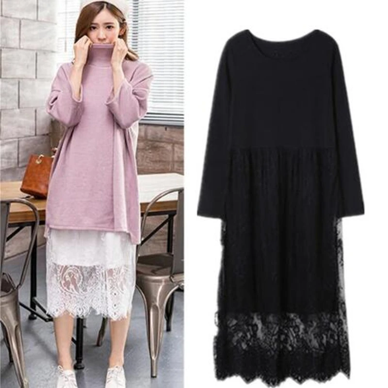 Korean Spring Summer Full Women Lace Dress New Modal Patchwork High Waist Long Sleeve Elegant Vintage Dress vestidos de mujer
Korean Spring Summer Full Women Lace Dress New Modal Patchwork High Waist Long Sleeve Elegant Vintage Dress vestidos de mujer