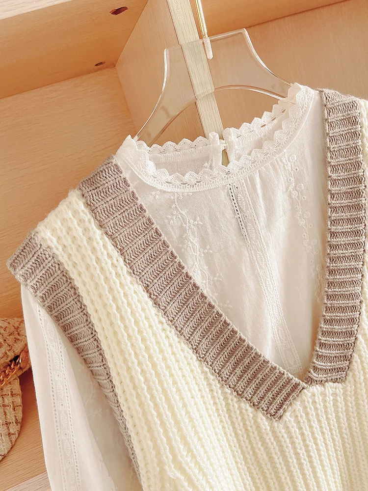 White Lace Base irt Women's Autumn Winter Thin Sle Earlet Lace Sweater Inner Wear Loose Fit Long Sve Simple Commute Sle
White Lace Base irt Women's Autumn Winter Thin Sle Earlet Lace Sweater Inner Wear Loose Fit Long Sve Simple Commute Sle