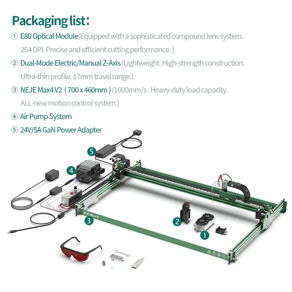 Prosumer NEJE Max 4 V2 Laser Engraving Station 1000mm/s-24W Configurable Wood/Glass/Metal Compatible Auto Z-Axis
Prosumer NEJE Max 4 V2 Laser Engraving Station 1000mm/s-24W Configurable Wood/Glass/Metal Compatible Auto Z-Axis