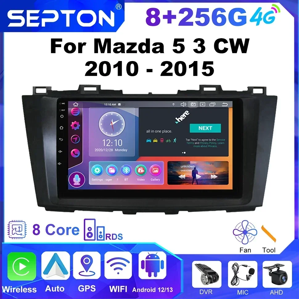 Автомобильный радиоприемник SEPTON 2Din для Mazda 5 3 CW 2010-2015 Android Auto Wireless CarPlay Navi GPS Мультимедийный плеер 8-ядерный головное устройство 4G
Автомобильный радиоприемник SEPTON 2Din для Mazda 5 3 CW 2010-2015 Android Auto Wireless CarPlay Navi GPS Мультимедийный плеер 8-ядерный головное устройство 4G