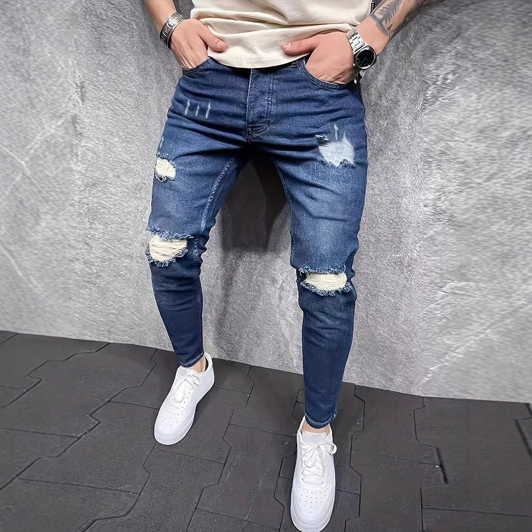 Elastic Slim Fit Men's Jeans High Waist Zipper Casual Low Waist Cross Pants Fashionable Trendy Long Pants Copper Ripped
Elastic Slim Fit Men's Jeans High Waist Zipper Casual Low Waist Cross Pants Fashionable Trendy Long Pants Copper Ripped
