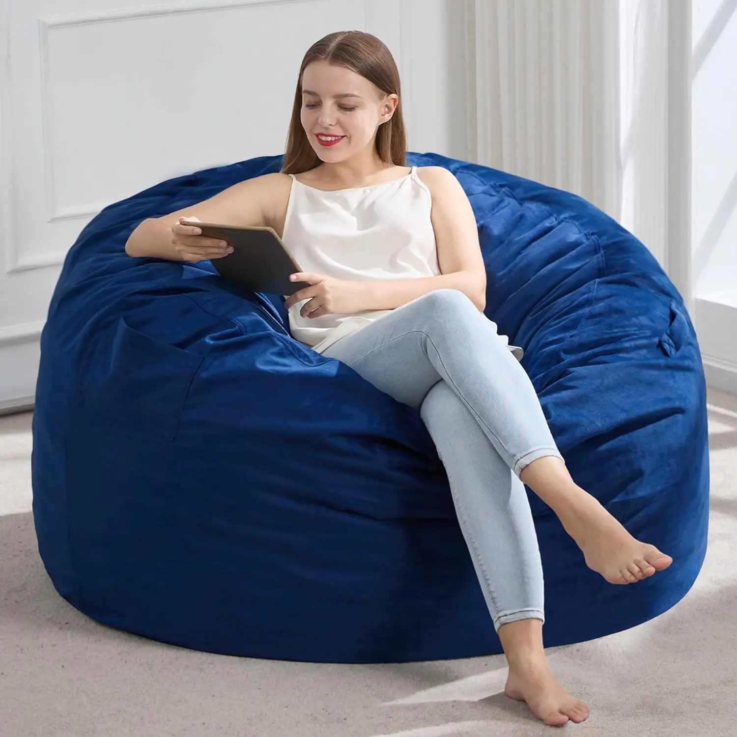 Large Bean Bag Chair with Removable Cover and Filler for Adults, Perfect for Living Room or Bedroom
Large Bean Bag Chair with Removable Cover and Filler for Adults, Perfect for Living Room or Bedroom