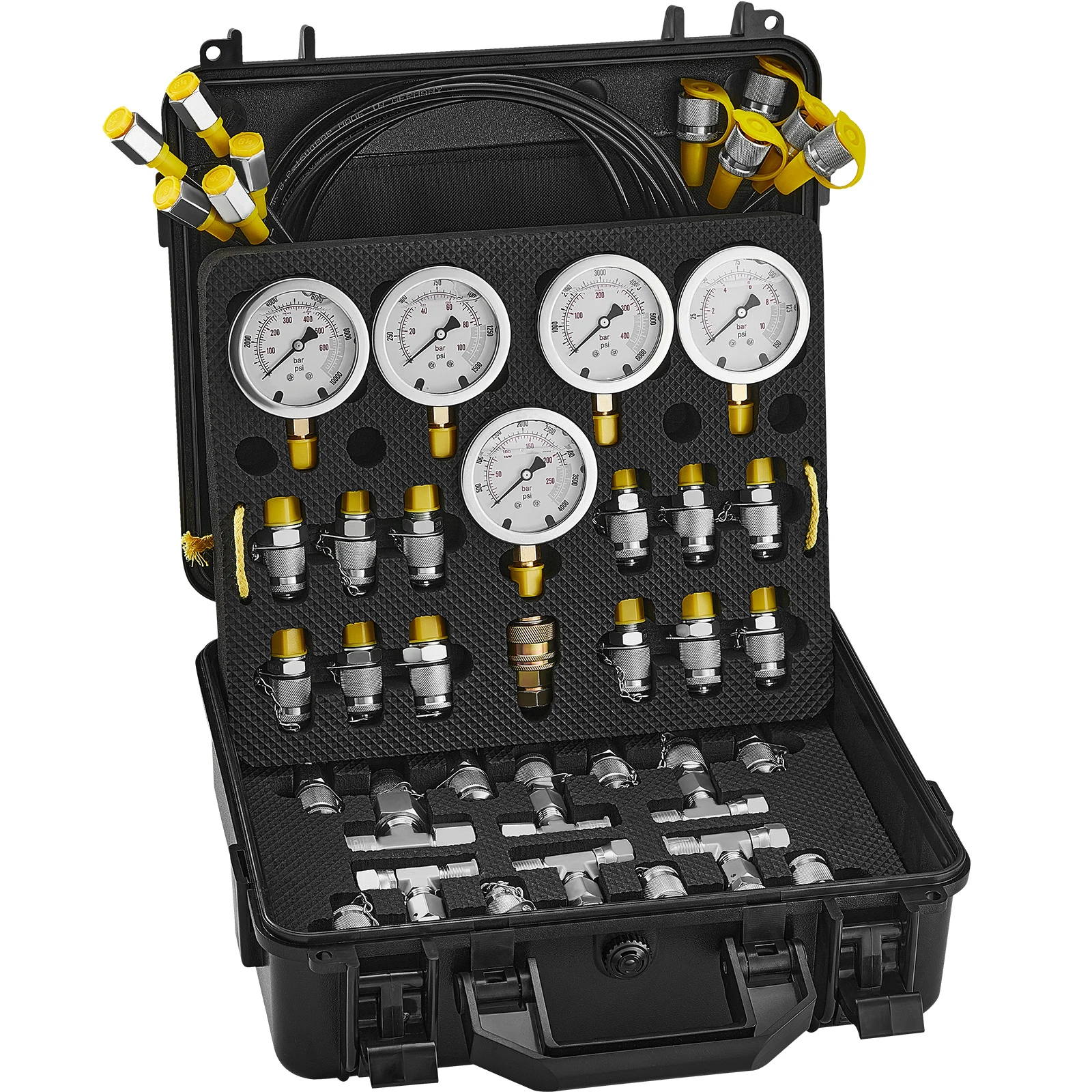 SucceBuy Hydraulic Pressure Test Kit Excavator Hydraulic Test Gauge Set with Carrying Case for Excavator Tractors Machinery
SucceBuy Hydraulic Pressure Test Kit Excavator Hydraulic Test Gauge Set with Carrying Case for Excavator Tractors Machinery