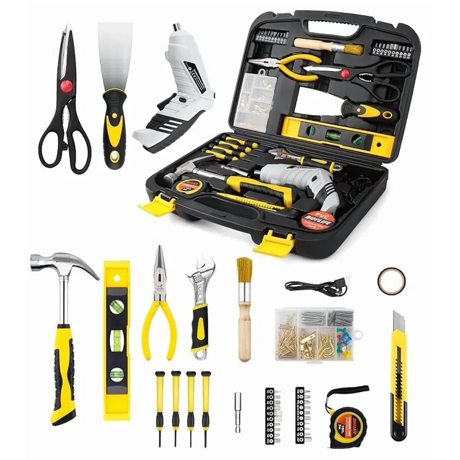 136 Piece Tool Set, General Household Hand Tool Kit with Plastic Toolbox Storage Case-136 Piece
136 Piece Tool Set, General Household Hand Tool Kit with Plastic Toolbox Storage Case-136 Piece