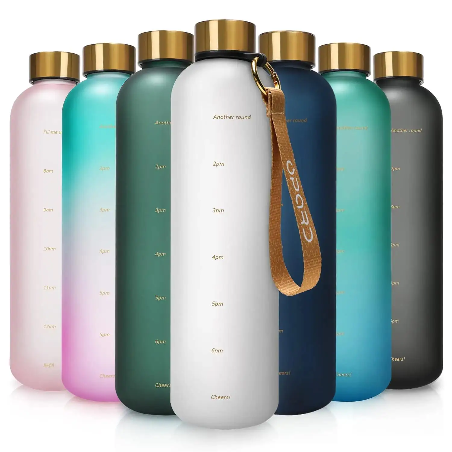 New 1L Water Bottle with Time Stamp BPA Free Reusable Fitness Sports Outdoor Travel Leakproof Water Cup Frosted Kettle
New 1L Water Bottle with Time Stamp BPA Free Reusable Fitness Sports Outdoor Travel Leakproof Water Cup Frosted Kettle