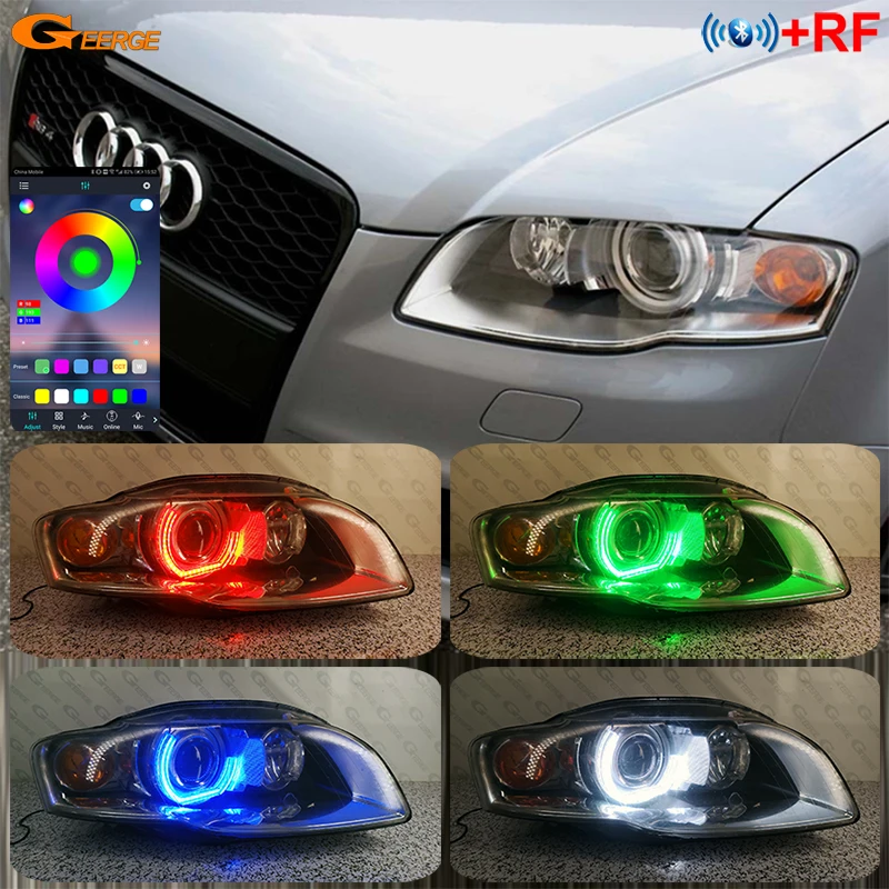 For Audi A4 S4 RS4 B7 2004 - 2007 2008 2009 Bluetooth APP Crystal DTM M4 Style Multi Color RGB LED Angel Eyes Kit Halo Rings
For Audi A4 S4 RS4 B7 2004 - 2007 2008 2009 Bluetooth APP Crystal DTM M4 Style Multi Color RGB LED Angel Eyes Kit Halo Rings