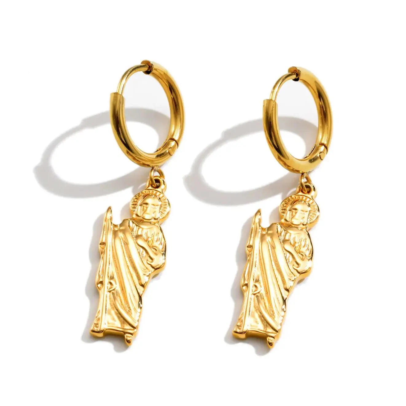Saint Jude Earrings for Women,Stainless Steel Gold Color Religious Holy Hoop Earrings,2025 New Jewelry Gift
Saint Jude Earrings for Women,Stainless Steel Gold Color Religious Holy Hoop Earrings,2025 New Jewelry Gift