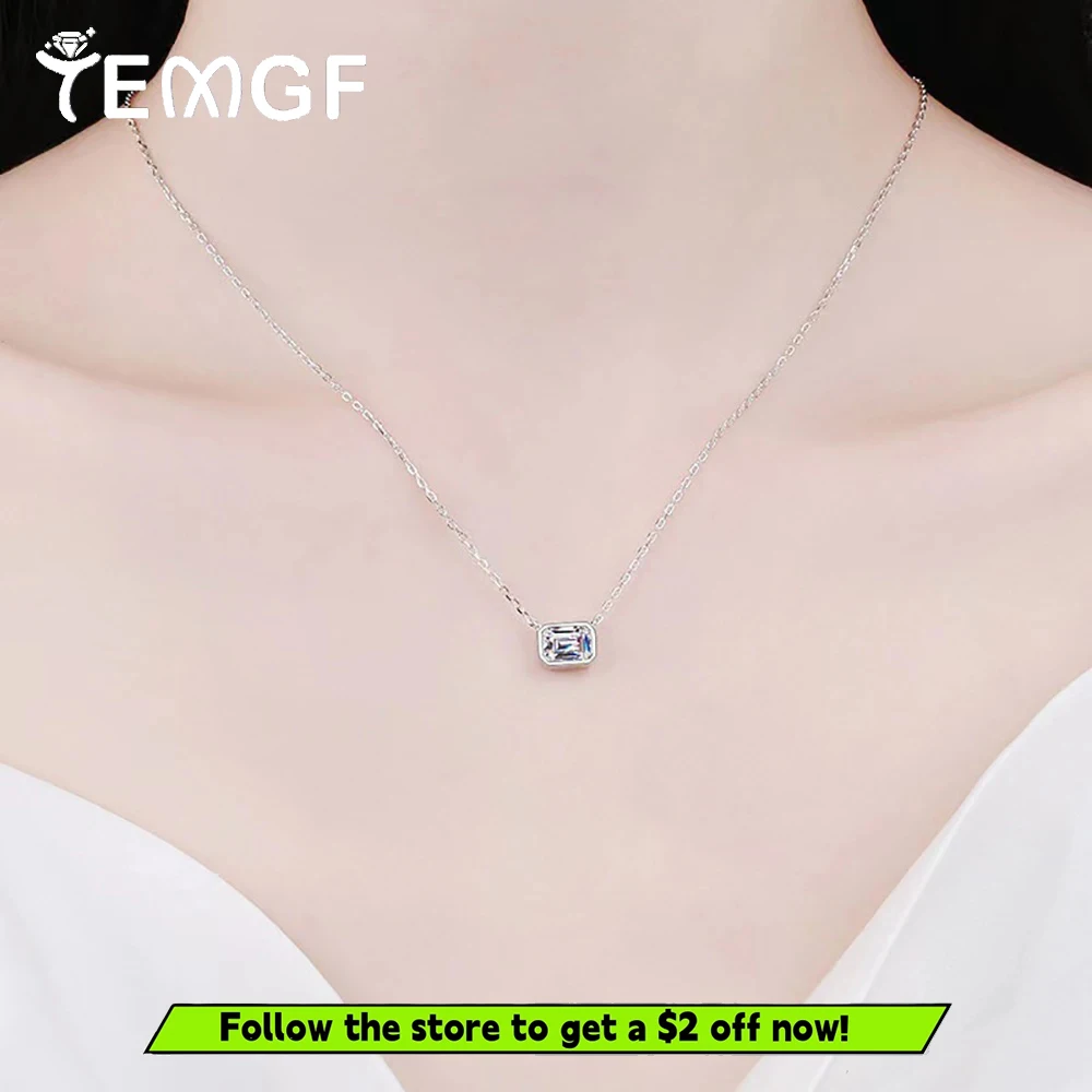 TEMGF 6*8mm Emerald Cut Moissanite Necklace 925 Sterling Silver Pendant Chain for Women Wedding luxury Fine Jewelry GRACertified
TEMGF 6*8mm Emerald Cut Moissanite Necklace 925 Sterling Silver Pendant Chain for Women Wedding luxury Fine Jewelry GRACertified