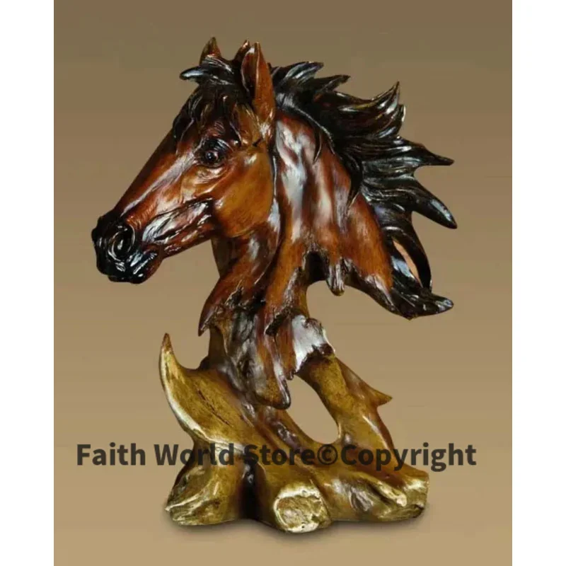 27CM large TOP COOL Artwork HOME OFFICE ROOM CLUB BAR decorative art animal Horse head battle steed Ornament sculpture art
27CM large TOP COOL Artwork HOME OFFICE ROOM CLUB BAR decorative art animal Horse head battle steed Ornament sculpture art