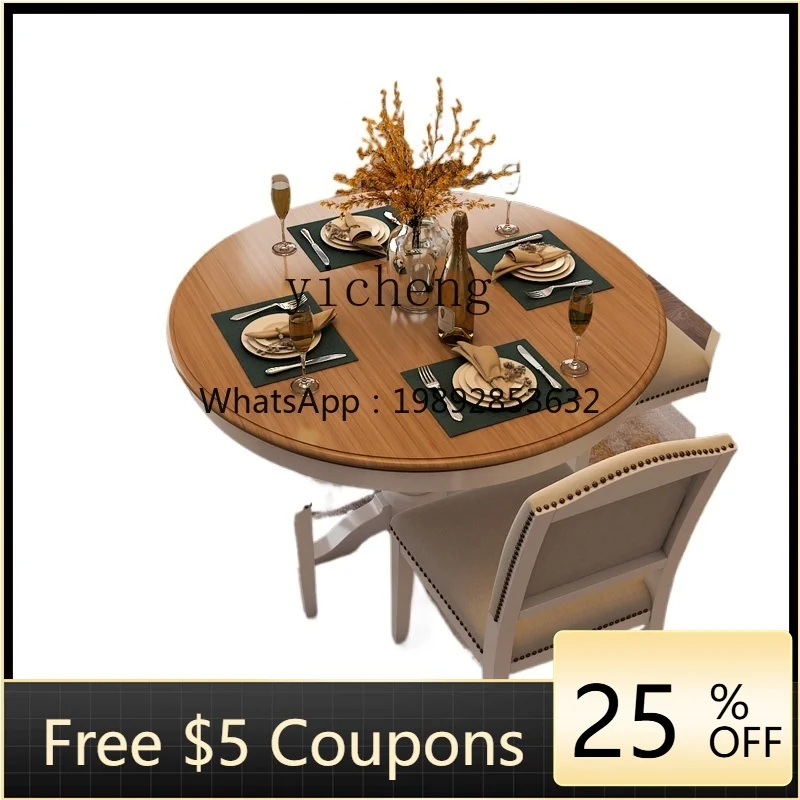 TQH all solid wood round table Mediterranean dining table Restaurant Rural pastoral furniture Simple dining table 
TQH all solid wood round table Mediterranean dining table Restaurant Rural pastoral furniture Simple dining table