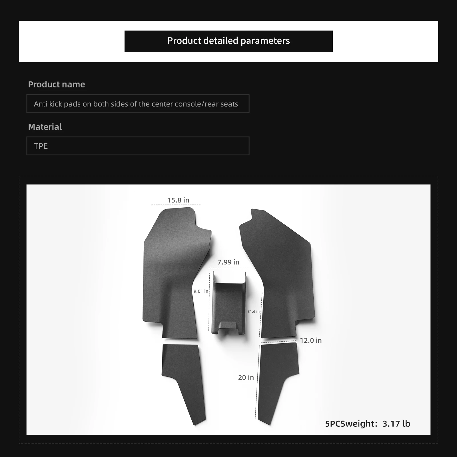 for Tesla Model Y Launch 2025 2026 Juniper Anti-dirt Protective Pad Central Control Side Anti Kick Pad TPE Car Accessories
for Tesla Model Y Launch 2025 2026 Juniper Anti-dirt Protective Pad Central Control Side Anti Kick Pad TPE Car Accessories
