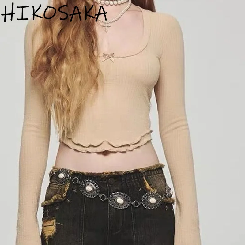 O-neck Bow Lace Pullover Tee 2024 New Solid All-match Slim Crop Top Y2k Aesthetic Casual Fungus Sweet Ropa Mujer E-girl Clothes
O-neck Bow Lace Pullover Tee 2024 New Solid All-match Slim Crop Top Y2k Aesthetic Casual Fungus Sweet Ropa Mujer E-girl Clothes
