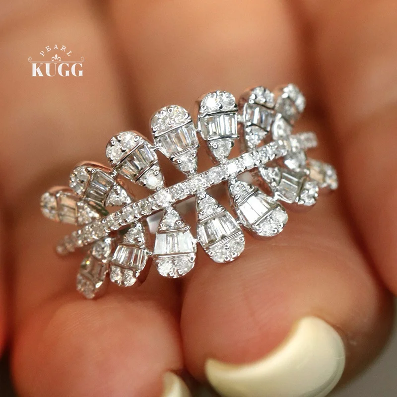 KUGG 100% 18K White Gold Rings Elegant Shiny Style 0.62carat Real Natural Diamond Engagement Ring for Women High Party Jewelry
KUGG 100% 18K White Gold Rings Elegant Shiny Style 0.62carat Real Natural Diamond Engagement Ring for Women High Party Jewelry