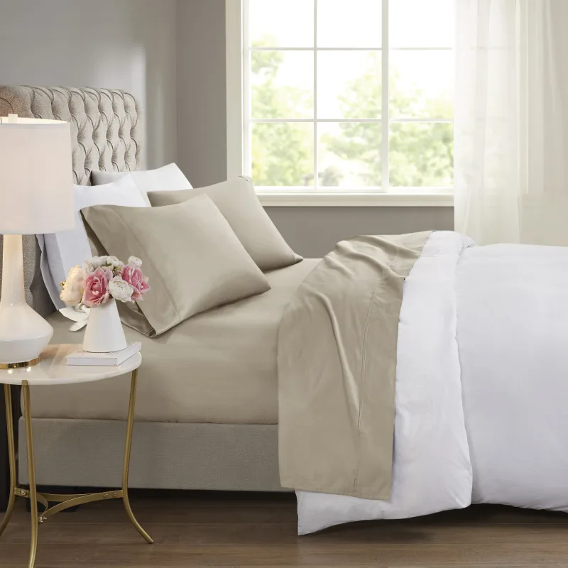 Alixeperss Store 4-Piece King Cooling Cotton Blend Sheet Set, Khaki
Alixeperss Store 4-Piece King Cooling Cotton Blend Sheet Set, Khaki