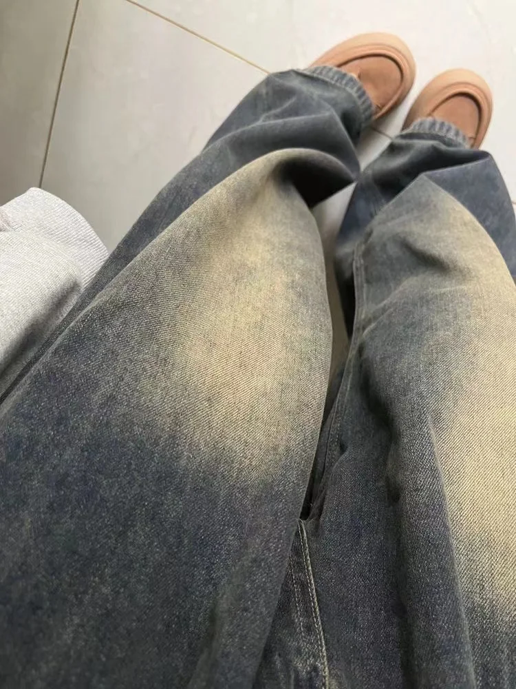 Retro American High Street Mud Dye Denim Pants Women Loose Straight Leg Wide Leg Trousers Spring Autumn New Style Wear Resistant
Retro American High Street Mud Dye Denim Pants Women Loose Straight Leg Wide Leg Trousers Spring Autumn New Style Wear Resistant