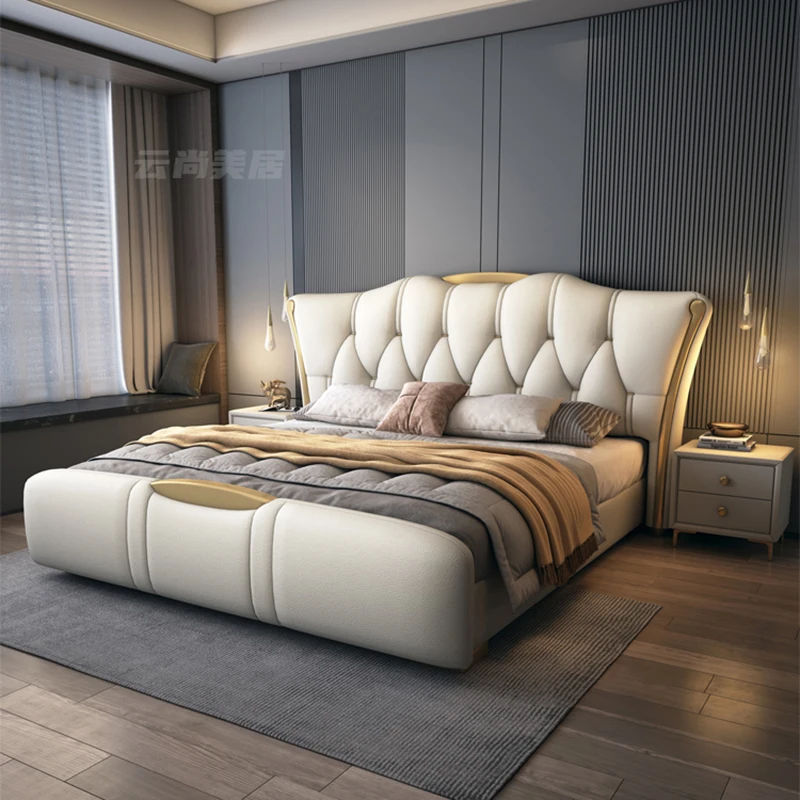 Headboard King Size Bed Minimalist Modern Sleeping Double Bed Luxury Nightstands Cama De Lujo Para Dormitorio Home Furniture
Headboard King Size Bed Minimalist Modern Sleeping Double Bed Luxury Nightstands Cama De Lujo Para Dormitorio Home Furniture