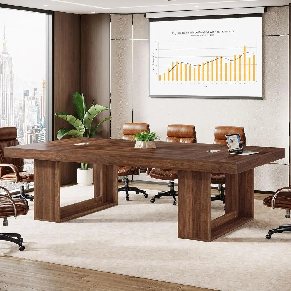 10-Person Large 94.5 Wide Brown Conference Table with 2 Cable Grommets for Business Meetings and Podcasts
10-Person Large 94.5 Wide Brown Conference Table with 2 Cable Grommets for Business Meetings and Podcasts