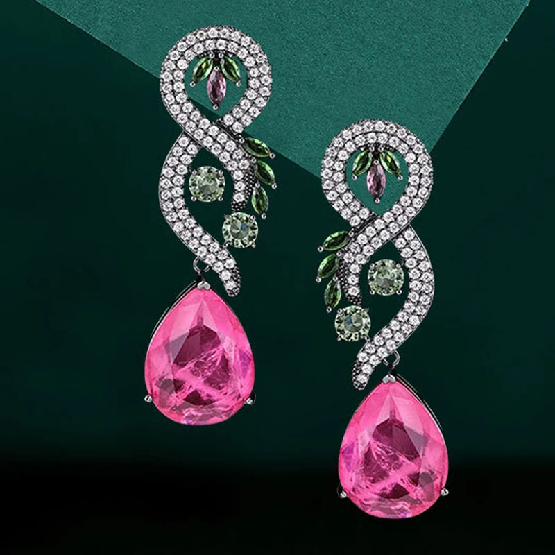 Женские блестящие длинные ювелирные украшения в виде капли воды темно-красного розового цвета
Женские блестящие длинные ювелирные украшения в виде капли воды темно-красного розового цвета