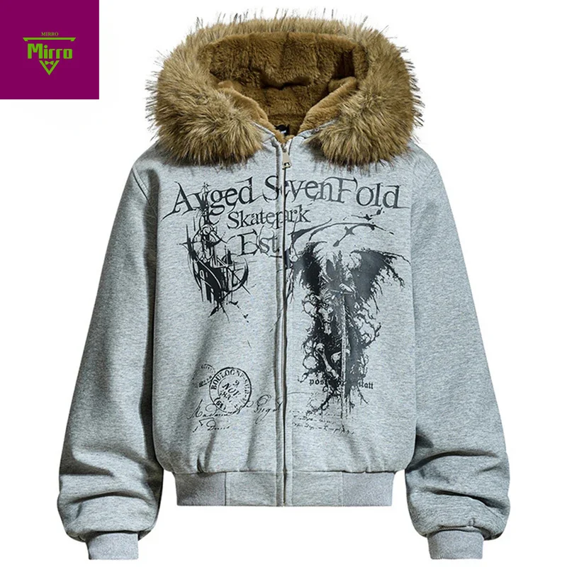 Мужские зимние куртки с меховым воротником, утепленные плюшевые теплые парки, винтажные стеганые куртки большого размера, уличная одежда, куртки в стиле Харадзюку в стиле хип-хоп
Мужские зимние куртки с меховым воротником, утепленные плюшевые теплые парки, винтажные стеганые куртки большого размера, уличная одежда, куртки в стиле Харадзюку в стиле хип-хоп