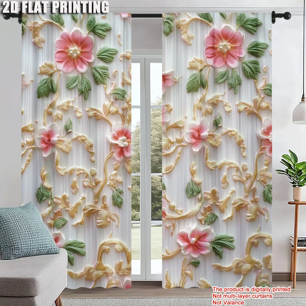 2Pcs Glam Floral Window Curtains Rod Pocket Design For Easy Installation Decorative Drapes For Living Room Polyester Machine
2Pcs Glam Floral Window Curtains Rod Pocket Design For Easy Installation Decorative Drapes For Living Room Polyester Machine