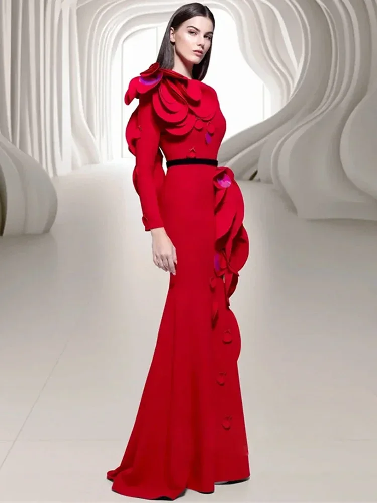 Sexy O Neck Long Sleeve Draped Patchwork Maxi Dress Women Red Ruched Design Slim Dresses Elegant Evening Party Cocktail Gowns
Sexy O Neck Long Sleeve Draped Patchwork Maxi Dress Women Red Ruched Design Slim Dresses Elegant Evening Party Cocktail Gowns
