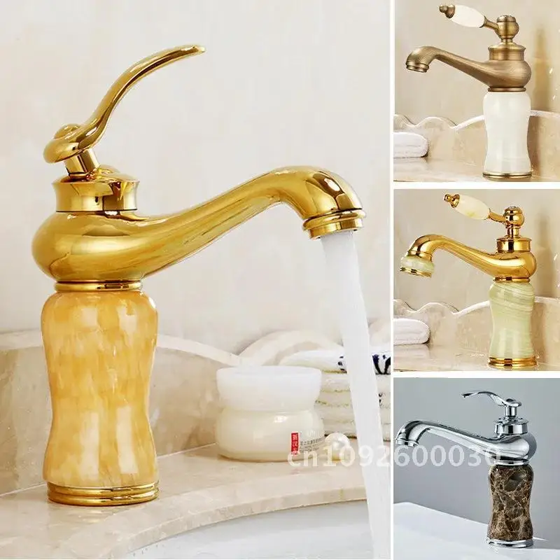 Gold Bathroom Faucet Brass and Jade faucet Bathroom Basin Sink Gold Sink Mixer Sink Faucet Basin Tap Bath faucet Faucet
Gold Bathroom Faucet Brass and Jade faucet Bathroom Basin Sink Gold Sink Mixer Sink Faucet Basin Tap Bath faucet Faucet