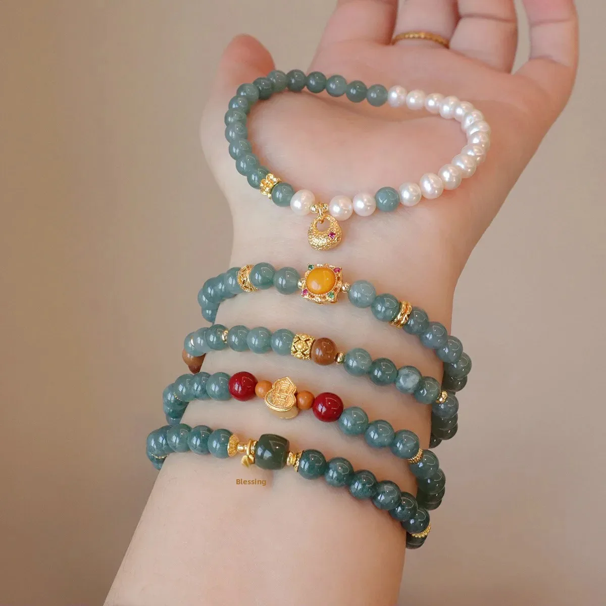 New Chinese Natural Blue Water Jade Bracelet Beaded Fresh Water Pearl Beeswax High-grade Fashionable Hand String Women's Jewelry
New Chinese Natural Blue Water Jade Bracelet Beaded Fresh Water Pearl Beeswax High-grade Fashionable Hand String Women's Jewelry