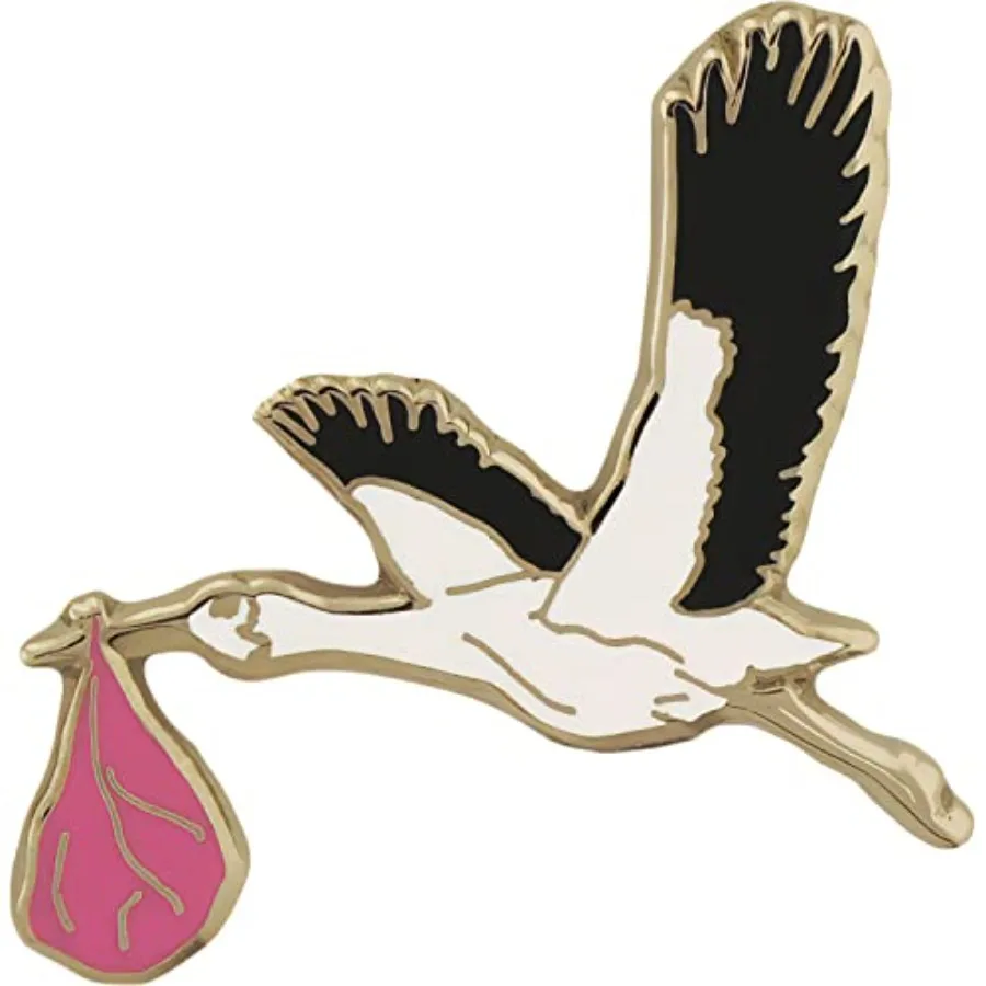 Stork with Baby Girl Pin 1"
Stork with Baby Girl Pin 1"