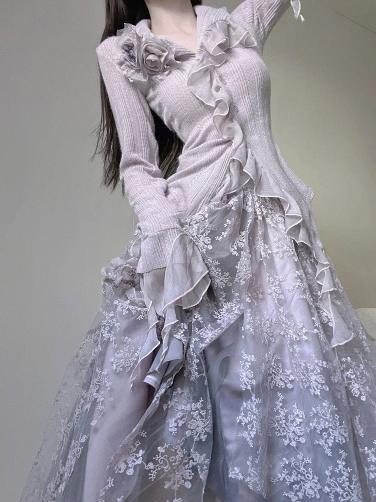 Summer Vintage France Two Piece Set Women Ruched Purple Sweet Elegant Skirt Suit Female Retro Floral Blouse + Korea Midi Skirt 
Summer Vintage France Two Piece Set Women Ruched Purple Sweet Elegant Skirt Suit Female Retro Floral Blouse + Korea Midi Skirt